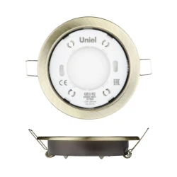 Больше о товаре Встраиваемый светильник (UL-00005056) Uniel GX53/H2 Antique Brass 10 Prom