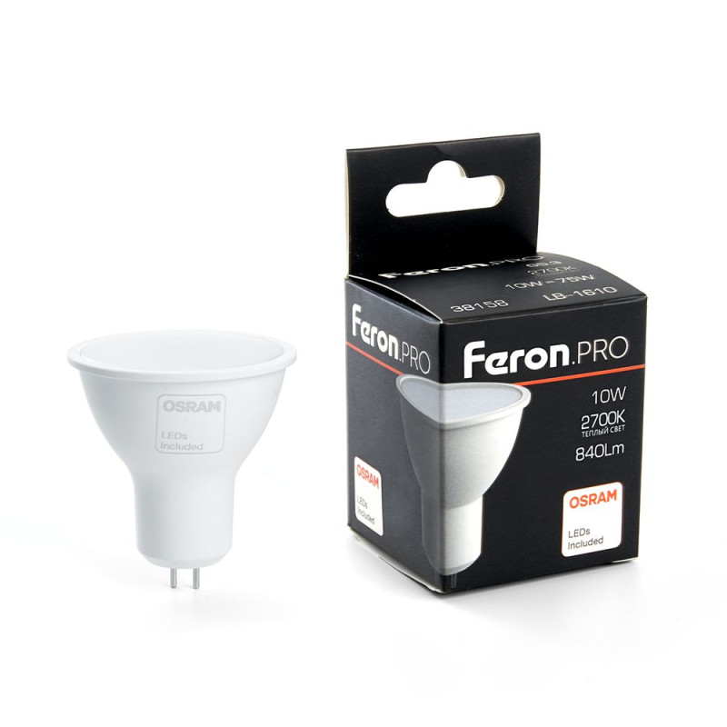 Больше о товаре Лампа светодиодная Feron G5.3 10W 2700K матовая LB-1610 38158