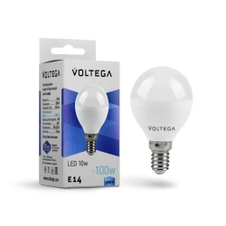 Больше о товаре Лампа светодиодная Voltega E14 10W 4000K шар матовый VG2-G45E14cold10W 8454