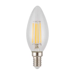 Больше о товаре Лампа светодиодная филаментная диммируемая Voltega E14 5W 3000K свеча прозрачная 8460
