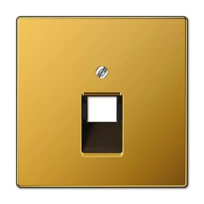 Накладка 1-ой наклонной телефонной/компьютерной розетки Jung LS 990 золото LS969-1UAGGO