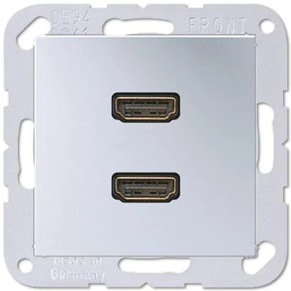 Розетка HDMI двойная Jung A 500 алюминий MAA1133AL